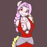  anthro anthrofied big_breasts braid braids breasts cleavage clothed clothing equine fairy_tail female flare_corona friendship_is_magic hair horse kloudmutt mammal my_little_pony pink_hair ponification pony red_eyes stare suggestive 
