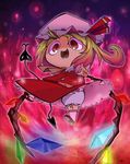  bad_id bad_pixiv_id banned_artist bloomers chibi crazy crystal fangs flandre_scarlet full_body hat highres laevatein skirt skirt_lift skirt_set touhou twiggytom underwear wings 