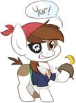  2011 alpha_channel bandanna briskby brown_eyes brown_hair costume cub english_text equine eye_patch eyewear feral friendship_is_magic hair hook horse male mammal my_little_pony one_leg_up pipsqueak_(mlp) plain_background pony solo text transparent_background young 