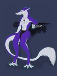  arm_support body cyan_eyes dark does dog_tags full fur glowing grey_background herm icewolf289 in intersex loincloth looking_at_viewer male multicolor_fur not pietro.sergal pinup plain_background pose purple_fur really sergal solo standing tail_tuft the tuft two_tone_fur 