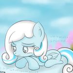  blind blue_eyes cloud equine female freefraq friendship_is_magic hair horse my_little_pony navel pegasus pony snowdrop_(mlp) solo two_tone_hair white_hair wings 