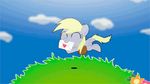  alfa995 animated blonde_hair card cardcaptor_sakura cloud clouds cute derpy_hooves_(mlp) equine eyes_closed female feral flower friendship_is_magic fur grass grey_fur hair happy horse jumping letter mammal my_little_pony outside pegasus pony sky smile solo sun wings 