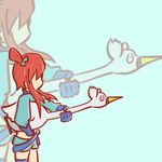  1girl banjo-kazooie bird fuuro_(pokemon) gym_leader nintendo parody pelican pokemon red_hair swanna 