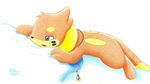  bed blue_eyes buizel buizelcream eyes male mammal mustelid nintendo otter pok&#233;mon pok&eacute;mon solo tired video_games 