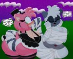 2025 3barts absurd_res accessory alternative_fashion amy_rose anal anal_penetration anthro bandages_only big_breasts big_butt black_clothing black_nose blush breast_jiggle breasts bulging_breasts butt butt_grab butt_squish candy chest_tuft cleavage cleavage_overflow clothed clothing cloud costume curvy_figure dessert detailed_background digital_drawing_(artwork) digital_media_(artwork) dress duo english_text eulipotyphlan eyelashes eyes_closed female female/female food fur goth green_eyes hair halloween halloween_costume hand_on_butt hat headband headgear headwear hedgehog hi_res holidays hourglass_figure huge_breasts huge_butt idw_publishing jiggling legwear lemur long_tail mammal markings motion_lines multicolored_body multicolored_fur mummy_costume mummy_wrappings open_mouth open_smile panties penetration pink_body pink_fur pink_hair plant prehensile_tail primate sega short_hair short_tail shrub sky smile sonic_the_hedgehog_(comics) sonic_the_hedgehog_(idw) sonic_the_hedgehog_(series) speech_bubble squish star starry_sky stockings strepsirrhine striped_body striped_fur striped_markings striped_tail stripes tail tail_between_buttocks tail_fetish tail_in_ass tail_insertion tail_markings tail_motion tail_play tail_tuft tailwag tan_body tan_fur tangle_the_lemur text thick_thighs tongue top_hat tuft two_tone_body two_tone_fur underwear voluptuous voluptuous_anthro voluptuous_female white_clothing white_panties white_underwear wide_hipped_anthro wide_hipped_female wide_hips