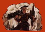  bad_id bad_pixiv_id character_request gun inazuma_eleven_(game) inazuma_eleven_(series) male_focus military military_uniform motojima_hakka smoke solo uniform weapon 