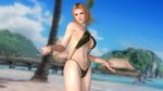  16:9 1girl 3d beach bikini blonde_hair breasts dead_or_alive dead_or_alive_5 large_breasts looking_at_viewer navel official_art outdoors sand short_hair shrug sideboob solo standing swimsuit tecmo tina_armstrong water 