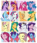 absurd_res alternate_hairstyle applejack_(mlp) doodlemark earth_pony equid equine female flutterbat_(mlp) fluttershy_(mlp) friendship_is_magic grid_layout group hair hasbro hi_res hitch_trailblazer_(mlp) horn horse izzy_moonbow_(mlp) male mammal messy_hair misty_brightdawn_(mlp) mlp_g5 my_little_pony mythological_creature mythological_equine mythology one_eye_closed open_mouth open_smile pegasus pinkie_pie_(mlp) pipp_petals_(mlp) pony rainbow_dash_(mlp) rarity_(mlp) smile sunny_starscout_(mlp) twilight_sparkle_(mlp) unicorn winged_unicorn wings wink zipp_storm_(mlp)