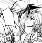  ahri animal_ears emilia_leblanc eye_contact face-to-face greyscale hooreng league_of_legends looking_at_another monochrome multiple_girls open_mouth 