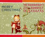  1boy 4girls ezreal hooreng katarina_du_couteau league_of_legends luxanna_crownguard merry_christmas multiple_girls riding silent_night_sona slay_belle_katarina snowing sona_buvelle thighhighs yordle zyra 