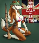  belt bikini british canine clothed clothing colleen dog female gun helmet lee-enfield mammal ranged_weapon rifle road_rovers rough_collie skimpy strikersa swimsuit tight_clothing weapon 
