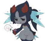 absurd_res anthro blizana_(the_battle_cats) condom_wrapper curvy_figure dr.kimochi female gender_symbol gender_symbol_penetration genitals heart_symbol hearts_around_head hi_res hourglass_figure inviting_to_sex lewd_symbolism looking_at_viewer navel question_mark solo speech_bubble symbol the_battle_cats vulva