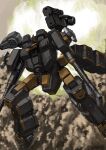  arm_cannon armored_core dual_arm_cannons highres mecha no_humans robot science_fiction shoulder_cannon tyokugekidato weapon 