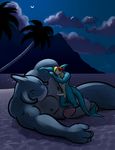  abs alien beach bgn biceps cuddling cyhyrau erection eyes_closed fish gantu gay hair humanoid_penis lilo_and_stitch lying male marine moon muscles night nipples nude on_side palm_tree pecs penis pose red_hair sea seaside shark size_difference smile water 