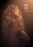  anthro balls biceps big_muscles brown_fur brown_hair equine flaccid fur grin hair half-erect horse male mammal muscles nipples nude pecs penis pose pubes sheath sitting smile solo tan_fur testacles toned uncut vein wmustang 