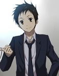  brown_eyes brown_hair formal fukube_satoshi hyouka male_focus necktie rito453 solo suit 