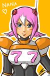  armor blue_eyes bodysuit borockman hair_ornament multicolored_hair nana_(rockman) pink_hair robot robot_ears rockman rockman_x rockman_x_command_mission smile two-tone_hair white_hair 