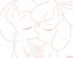  apple_bloom_(mlp) babs_seed_(mlp) bow cousins cub equine eye_contact female feral friendship_is_magic horse incest kissing lamiaaaa lesbian mammal monochrome my_little_pony plain_background pony saliva simple_background white_background young 