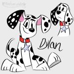 101_dalmatian_street 101_dalmatians 1:1 2020 black_ear black_nose black_spots canid canine canis collar dalmatian disney domestic_dog dylan_(101_dalmatians) feral fur heterochromatic_ears male mammal mirabuncupcakes15 pink_inner_ear red_collar solo spots star white_body white_fur