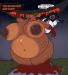  absorption_vore angel_costume anthro apple bat belly breast_vore breasts candy candy_apple candy_humanoid clothing costume darkartist demon demon_humanoid dessert dialogue digestion duo face_imprint female food food_creature food_humanoid food_transformation fruit fyrtila_wraithrend_(morphide) goo_creature goo_humanoid halloween halloween_costume hand_imprint hi_res holidays humanoid hybrid implied_transformation imprint living_candy long_nipples mammal nilee_(morphide) nipples oral_vore overweight plant slime suid suine transformation trick-or-treating vore 