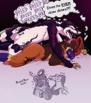 andromorph anthro avian bloodybuzzard bodily_fluids breath breed cockatrice dialogue dominant dominant_andromorph dominant_intersex dominant_male duo english_text european_mythology from_behind_position full-length_portrait grabbing_sheets hi_res holding_down intersex lizard male male/male mastectomy_scar moan monitor_lizard mythological_avian mythological_creature mythological_scalie mythology panting penetration plap portrait pushing_down reptile rough_sex scales scalie scar sex shaded submissive submissive_male sweat tattoo text thought_bubble