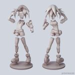  3d ankle_boots belt bike_shorts bodysuit bodysuit_under_clothes boots from_behind gloves grey_background guima3d highres jumpsuit mega_man_(series) mega_man_legends_(series) red_boots roll_caskett_(mega_man) short_jumpsuit simple_background smile socks tagme utility_belt wrench 