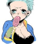  1girl breasts candy capcom devil_may_cry genderswap gloves tomita vergil white_hair 