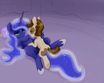  blue_hair brown_eyes brown_hair cub duo equine female feral friendship_is_magic hair horn horse justpony licking lying male mammal my_little_pony on_back pipsqueak_(mlp) pony princess_luna_(mlp) pussy saliva spread_legs spreading straight tongue winged_unicorn wings young 