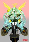  aqua_eyes aqua_hair boots detached_sleeves hatsune_miku headphones highres long_hair md5_mismatch nagimiso skirt solo thigh_boots thighhighs twintails very_long_hair vocaloid 