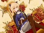  animal_ears ascot bad_id bad_pixiv_id blonde_hair cape cat_ears crossed_legs glasses highres long_hair looking_at_viewer pantyhose perrine_h_clostermann rapier sitting solo strike_witches suto_(iamsuto) sword tail throne uniform weapon world_witches_series yellow_eyes 