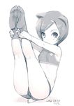  animal_ears ankle_grab armpits bad_id bad_twitter_id bangs blush breasts cat_ears dated exercise feet from_side hair_ornament hairclip jpeg_artifacts kiya_shii kneepits legs legs_up looking_at_viewer monochrome no_shoes original outstretched_arms panties paw_print shadow short_hair signature simple_background sitting small_breasts socks solo sports_bra swept_bangs tail underwear underwear_only white_background 
