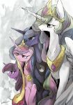  2016 clothing collar crown cutie_mark digital_media_(artwork) equine feathered_wings feathers female feral friendship_is_magic group hair horn kuzumori mammal multicolored_hair my_little_pony princess_cadance_(mlp) princess_celestia_(mlp) princess_luna_(mlp) royalty signature twilight_sparkle_(mlp) winged_unicorn wings 