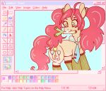 accessory anykoe boop clothing computer_mouse earth_pony english_text equid equine female feral food footwear friendship_is_magic hasbro hatsune_miku hi_res horse leek leekspin mammal microsoft microsoft_paint_(copyright) my_little_pony necktie onion paint pigtails pinkie_pie_(mlp) plant pony simple_background socks solo text vegetable vocaloid