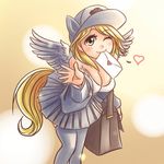  &lt;3 bag blonde_hair blush bra breasts cleavage clothed clothing derpy_hooves_(mlp) eared_humanization equine female friendship_is_magic hair hat human humanization humanized mammal my_little_pony pegasus ponilove skirt solo tailed_humanization underwear winged_humanization wings yellow_eyes 