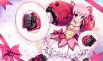  :d armor bad_id bad_pixiv_id black_gloves blush clenched_hands dress gloves gundam gundam_age gundam_age-1 gundam_age-1_titus kaname_madoka magical_girl mahou_shoujo_madoka_magica open_mouth pink_dress pink_eyes pink_hair raiou smile 