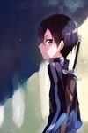  black_eyes black_hair jianmo_sl kirito male_focus solo sword sword_art_online weapon 