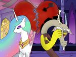  blood ccphony crying discord_(mlp) draconequus equine eyes_closed fangs female feral friendship_is_magic hair horn horse male mammal multi-colored_hair my_little_pony nail pony princess princess_celestia_(mlp) red_eyes royalty semi-grimdark 
