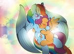  blush cub cutie_mark duo equine female feral friendship_is_magic hair horse hug mammal multi-colored_hair my_little_pony pegasus pony purple_eyes purple_hair rainbow_dash_(mlp) rainbow_hair scootaloo_(mlp) v-d-k wings young 