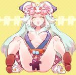  bad_id bad_pixiv_id bottomless breasts censored hakubishin_tamazusa idomajin inazuma_eleven_(series) inazuma_eleven_go inazuma_eleven_go_chrono_stone keshin_(inazuma_eleven) large_breasts nipple_slip nipples no_pupils novelty_censor open_clothes open_mouth solo spread_legs 