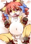  big_belly breasts canine chest_tuft collar cum cum_drip cum_in_ass cum_in_hair cum_in_pussy cum_inside cum_on_chest cum_on_face cum_on_leg cum_on_stomach dripping female fox fur gloves hair inflation kemonono lying mammal multicolor_fur navel nipples nude on_back open_mouth paws pregnant pussy red_eyes small_breasts solo spread_legs spreading tongue tuft two_tone_fur yellow_fur 