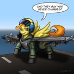  english_text equine female friendship_is_magic hair helmet horse looking_at_viewer mammal missile my_little_pony orange_hair pegasus pluckyninja pony smile solo spitfire_(mlp) text weapon wings wonderbolts_(mlp) 