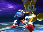  blood blue_eyes blue_fur canine creepy creepypasta evil_grin fox fur gloves hacked hedgehog imminent mammal miles_prower multiple_tails red_eyes scary sega shoes smile sonic.exe sonic_(series) sonic_the_hedgehog super_smash_bros yellow_fur 