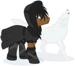  alpha_channel black_hair canine clothing duo equine friendship_is_magic fur hair horse male mammal my_little_pony plain_background pony rusilis transparent_background white_fur wolf 
