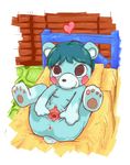  anus bear bluebear blush cub female looking_at_viewer lying mammal nintendo nipples nude on_back paws pussy rigi smile solo spread_legs spreading video_games young 