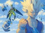  cell cell_(dragon_ball) cell_jr dragon_ball dragonball_z lowres son_gohan super_saiyan super_saiyan_2 