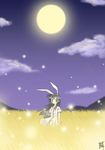 animal_ears bunny_ears field full_moon kanon kawasumi_mai meitou_muku moon night solo 