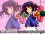  blue_hair brown_eyes clannad long_hair magical_girl non-web_source one_eye_closed seiyuu_connection solo sunohara_mei tamura_yukari twintails wallpaper wand zoom_layer 