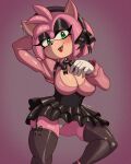 2024 absurd_res amy_rose anthro axel_hell black_nose blush camel_toe clothing digital_media_(artwork) eulipotyphlan female fingers green_eyes hedgehog hi_res leg_markings legwear mammal markings sega solo sonic_the_hedgehog_(series) spread_legs spreading thigh_markings