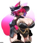 absurd_res alternate_species animal_humanoid areola areola_slip belly big_breasts breasts canid canid_humanoid canine canine_humanoid clothed clothing crr001 eyewear female fishnet fox_humanoid garter_straps glasses gloves hair handwear hat headgear headwear hi_res huge_breasts humanoid humanoidized legwear lingerie mammal mammal_humanoid pink_eyes pink_hair short_hair signature slightly_chubby smile solo tail thigh_highs touhou yuyuko_saigyouji