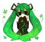  aruya_(flosrota) bad_id bad_pixiv_id detached_sleeves green green_hair hatsune_miku long_hair lowres sleeves_past_wrists solo twintails very_long_hair vocaloid younger 